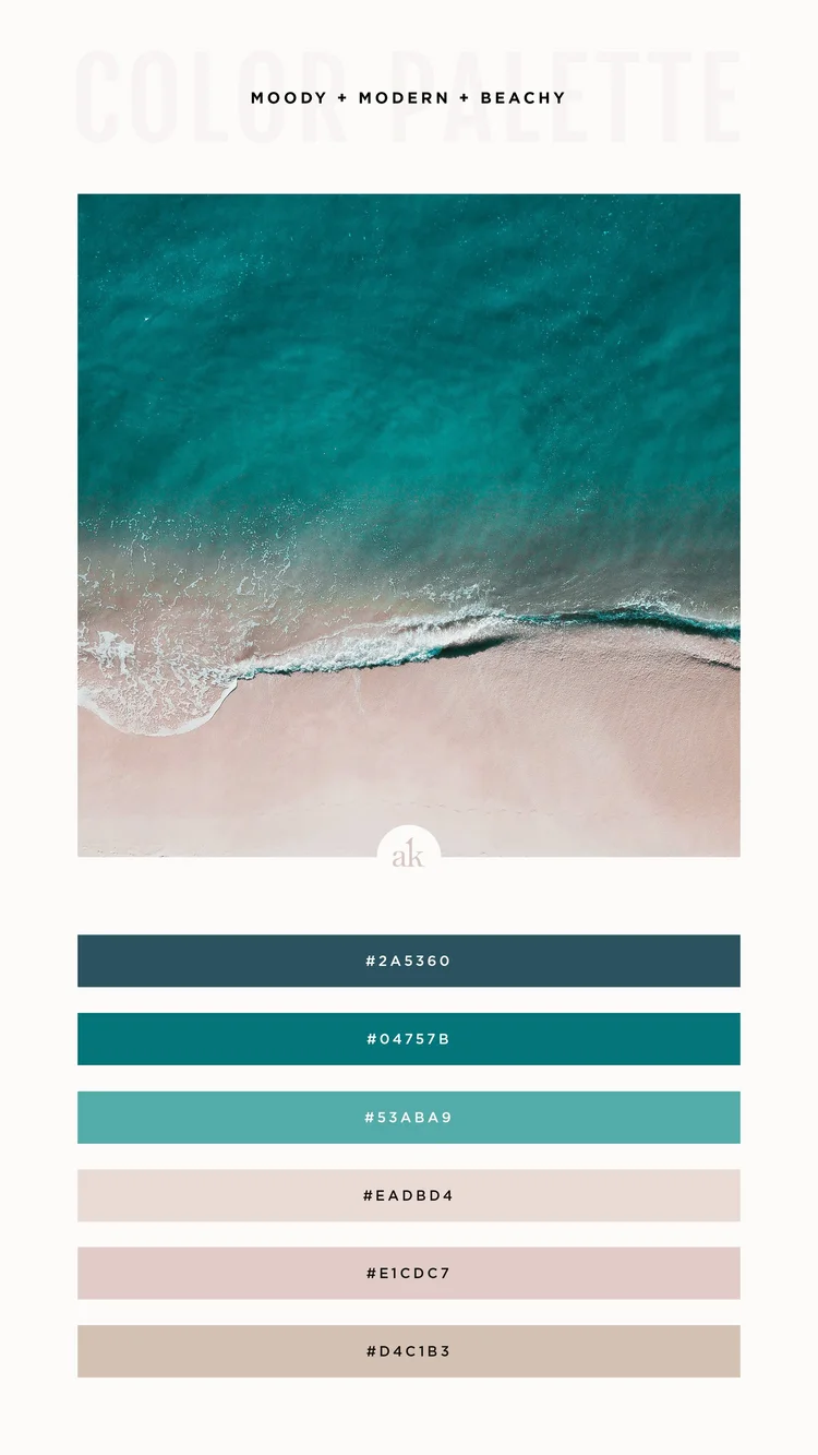 a modern and moody beachinspired color palette ??? Creative brands for