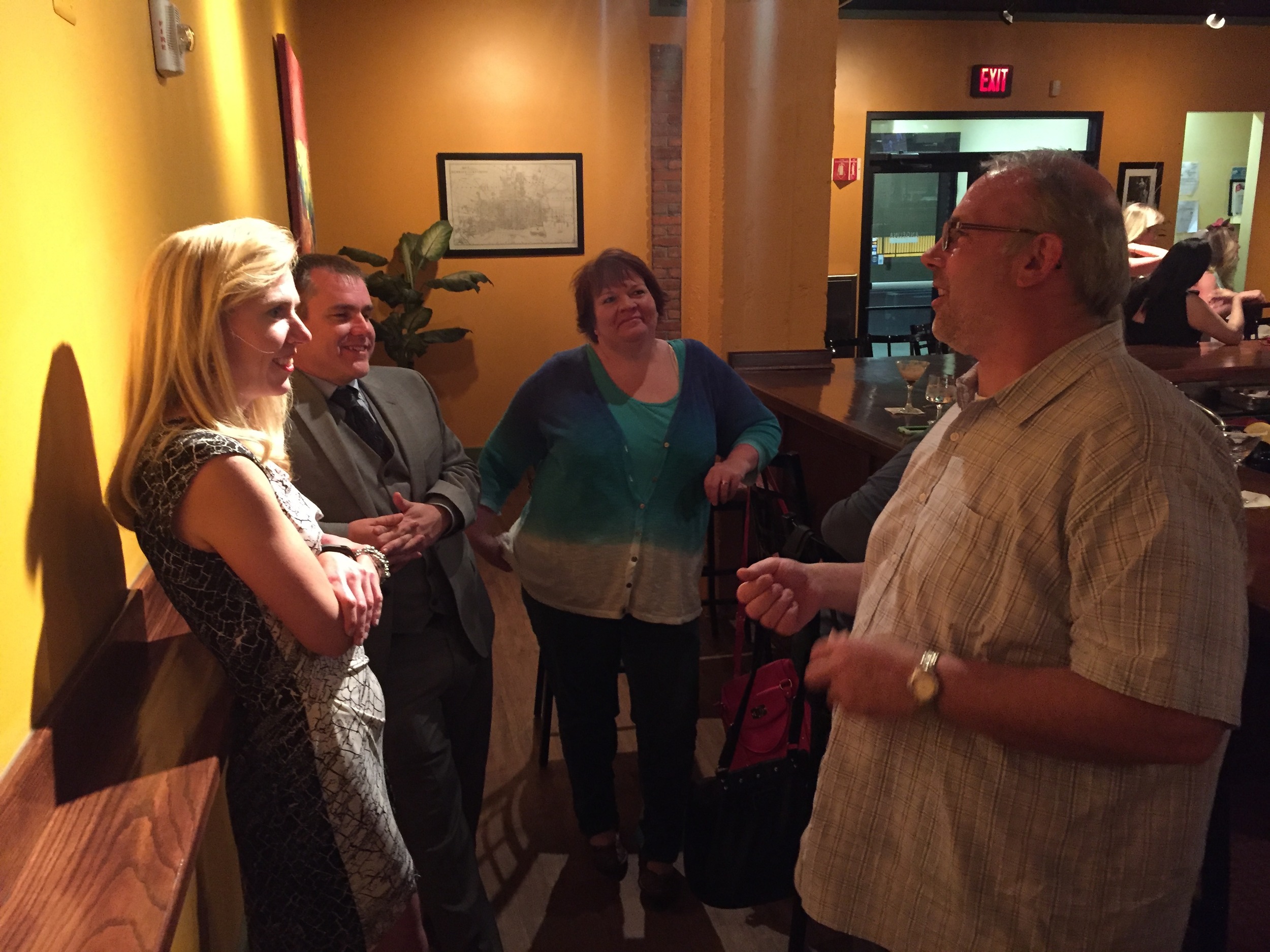 Mike, co-owner of Angelina Italian Bistro, talks with a few of our guests. Turns out they were old friends!