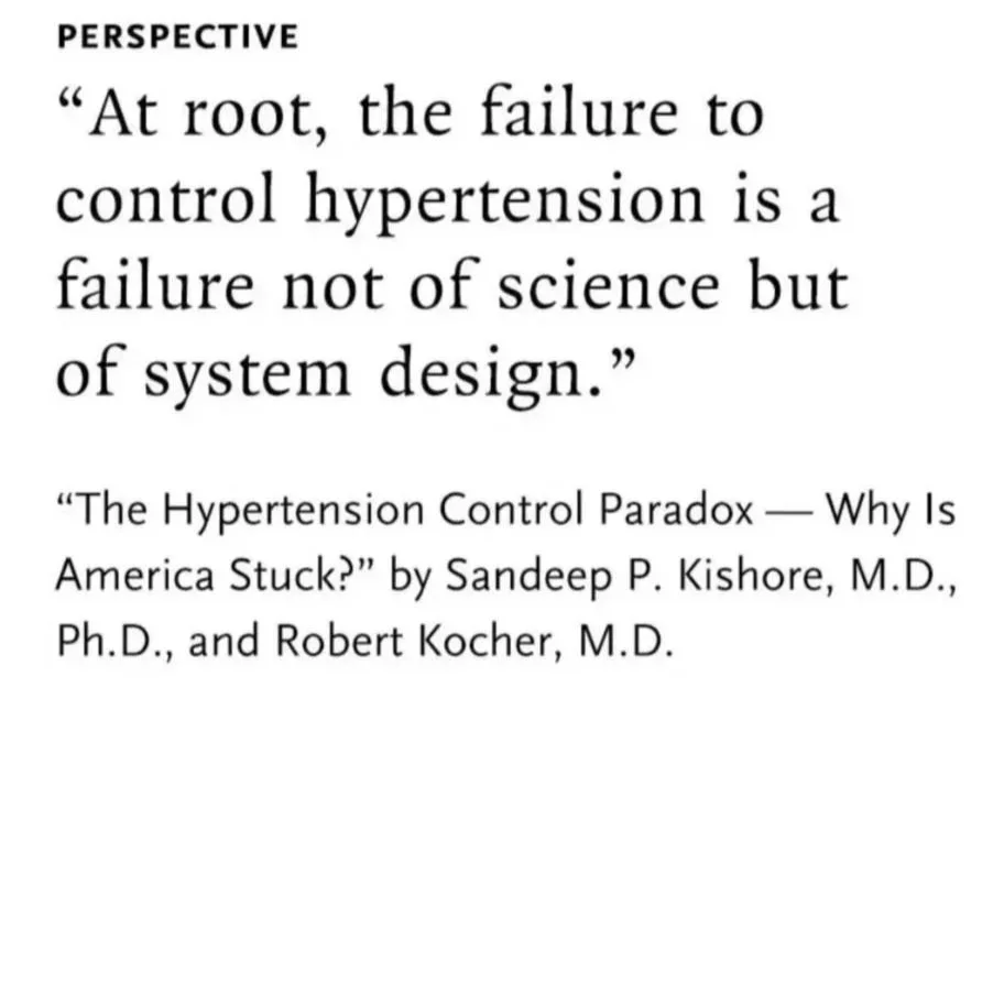 The Hypertension Control Paradox: Why is America Stuck?
