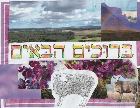sheep collage with welcome