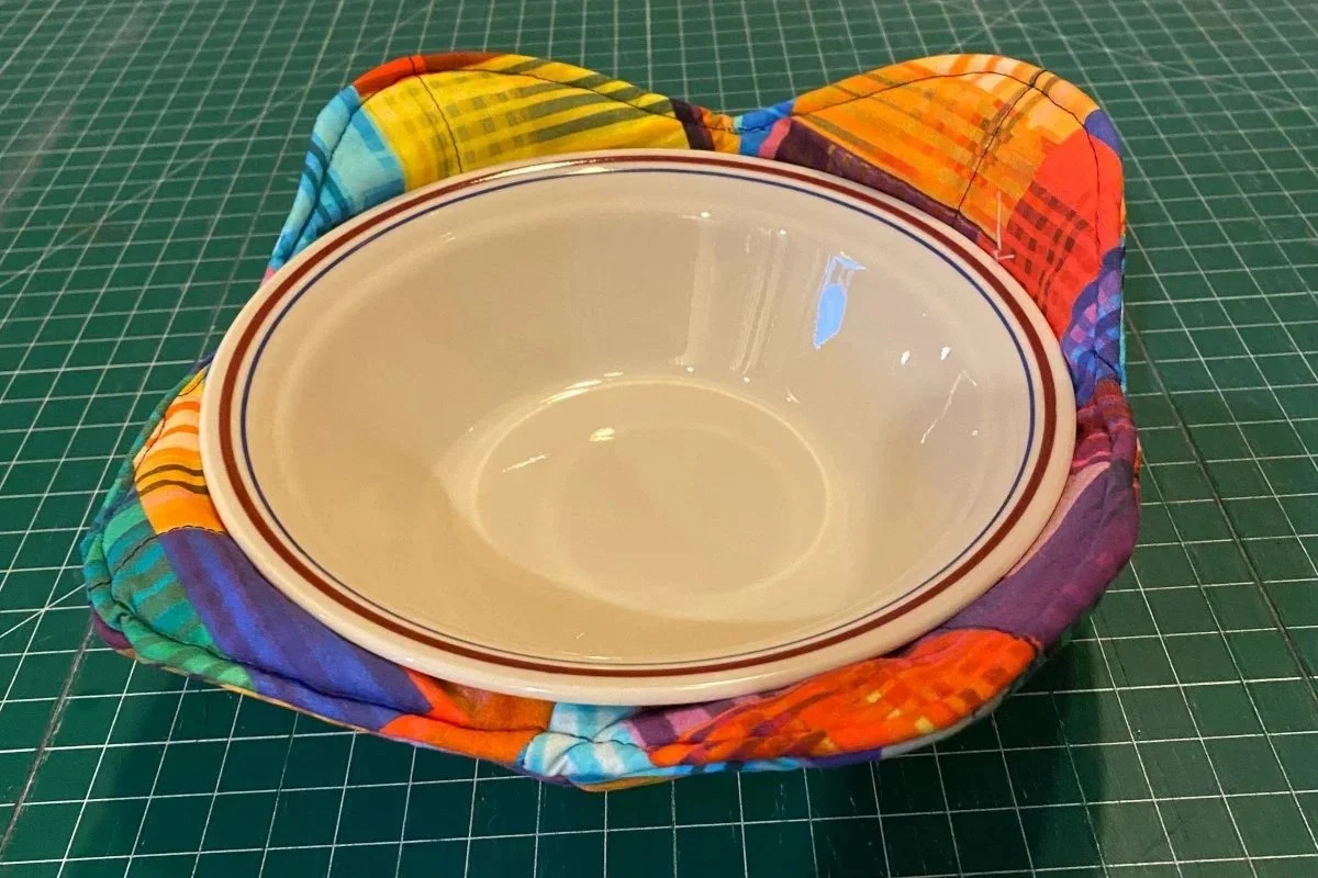 bowl cozy, our sewing project