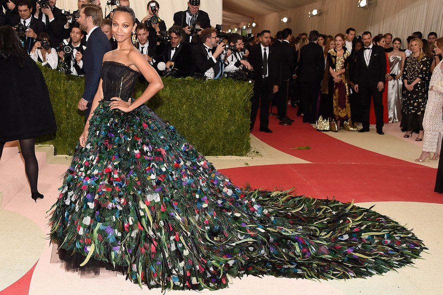 Zoe Saldana in Dolce and Gabbana, Image via Vanity Fair 