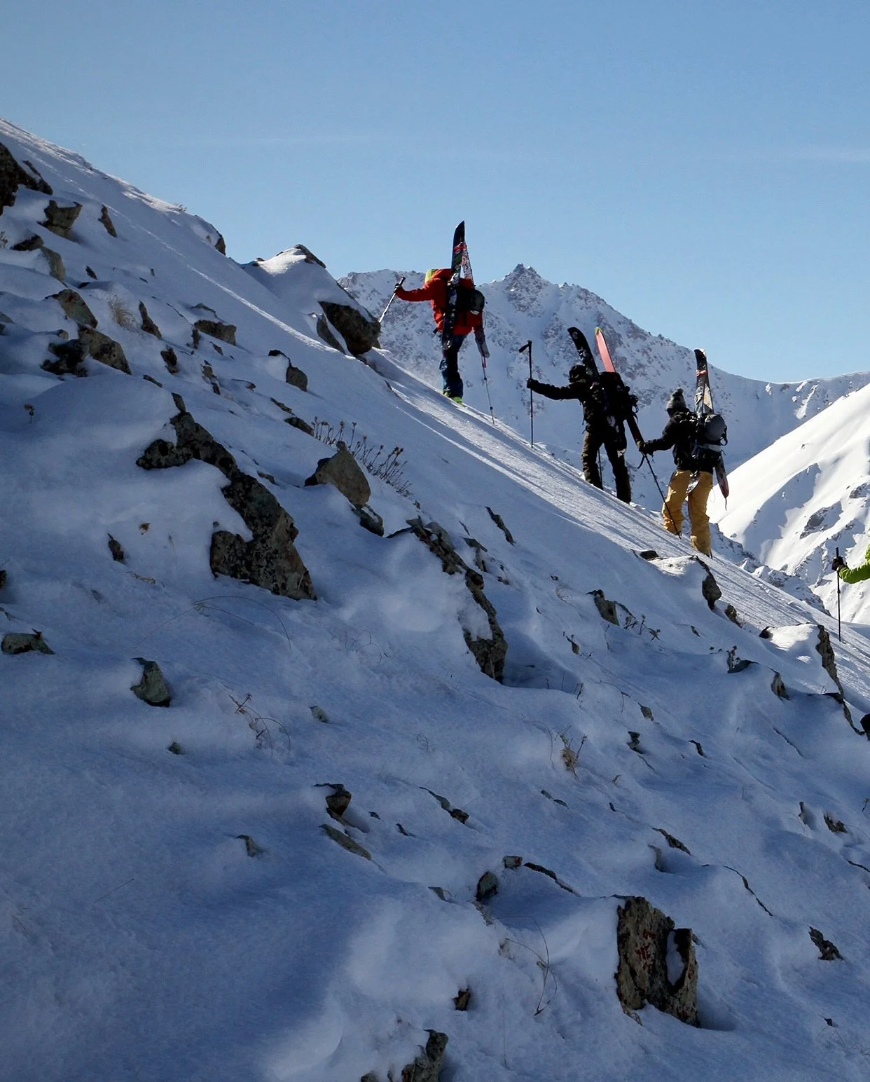 Gaining the summits that surround our yurt camp requires a mix of skinning and non-technical bootpacking and ridgewalking&mdash;all critical tools to have in your #splitboarding toolbelt. Come hone your skills and bag some peaks during our 2026 Kyrgy