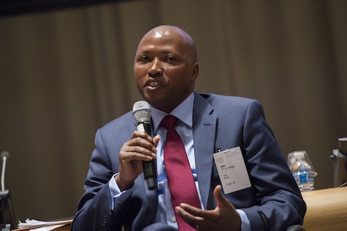 Dr John Maina speaking at the United Nations General Assembly as part of their observance of World Autism Awareness Day 2016. 