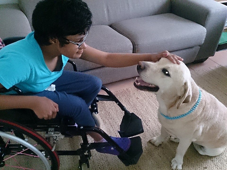 Savannah with her dog Jaymee.