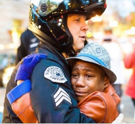 Our communities shaken. Not all our men in uniform are racist. Not all protesters are violent. #peace &amp; #coexistance is possible!