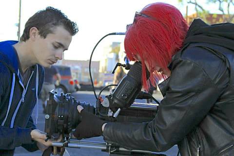1st AC Brandon Riley giving me a hand with our RED on 'Quarantine LA'