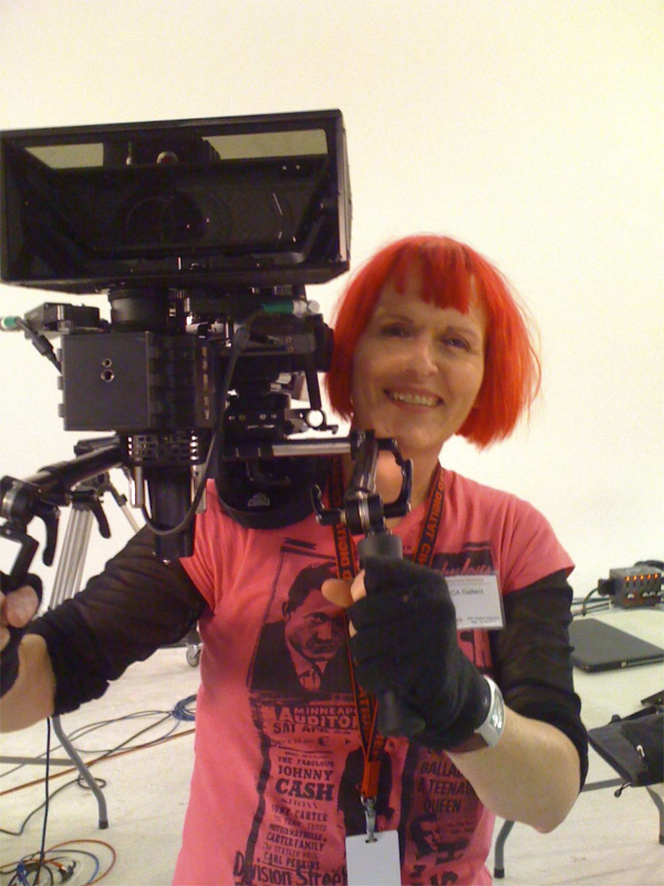 Here I'm hand-holding a 3D RED rig in a way too cold studio in Hollywood.