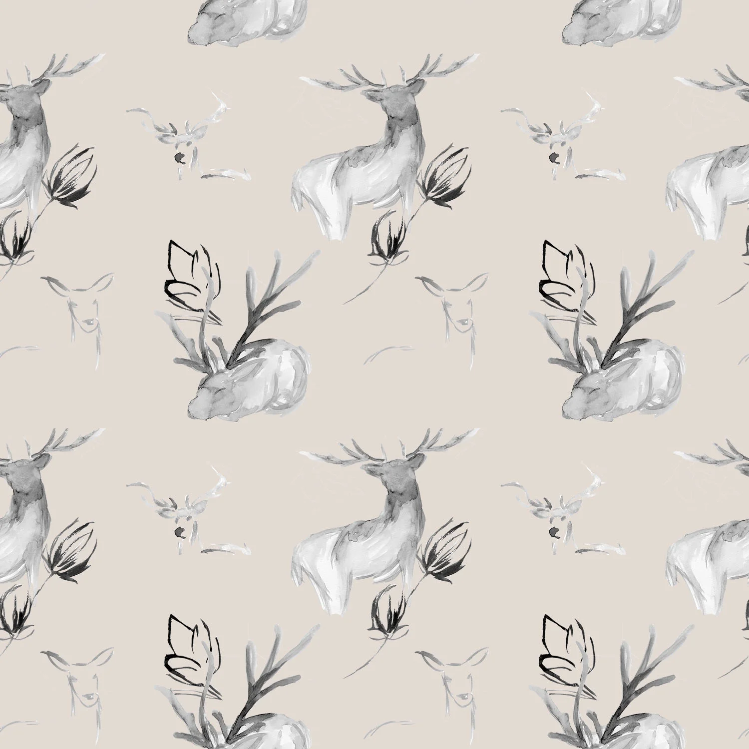 BW Deer Repeat Print.jpg