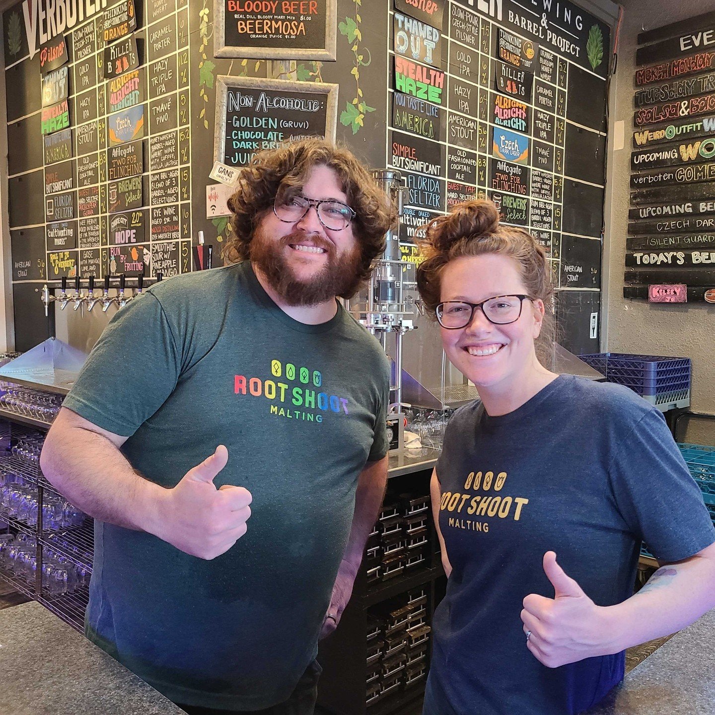 Brewing with Root Shoot (and wearing our snazzy T's) makes EVERY day a Root Shoot day! 💚
Thanks for repping our malthouse V team! 

Have ya'll checked out the @verbotenbrewing Fort Collins location? Go see about their Kolsch service! 🍻

Happy weeke