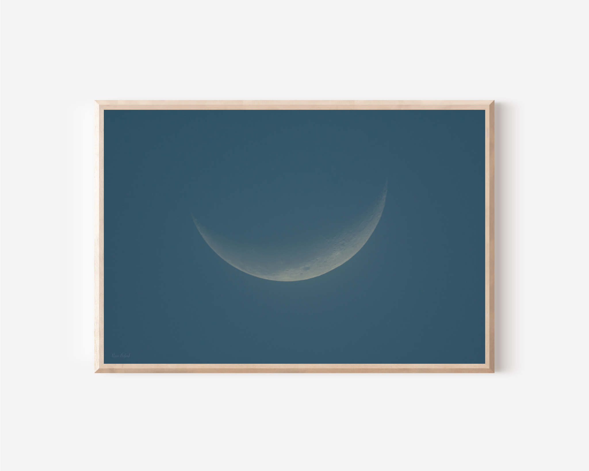 Blue Crescent Moon Wall Art
