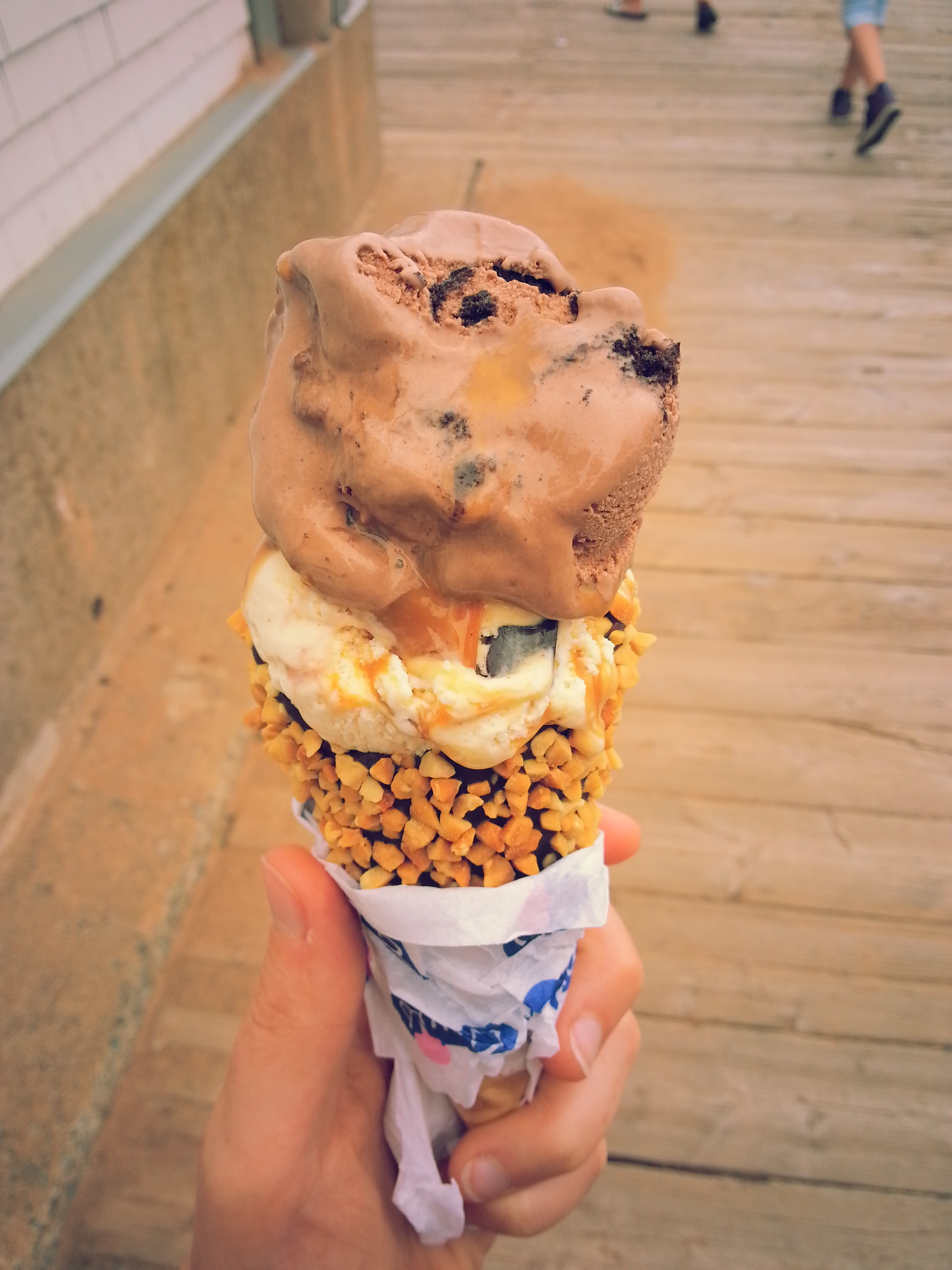 Strolling the boardwalk with an ice cream cone - the best!