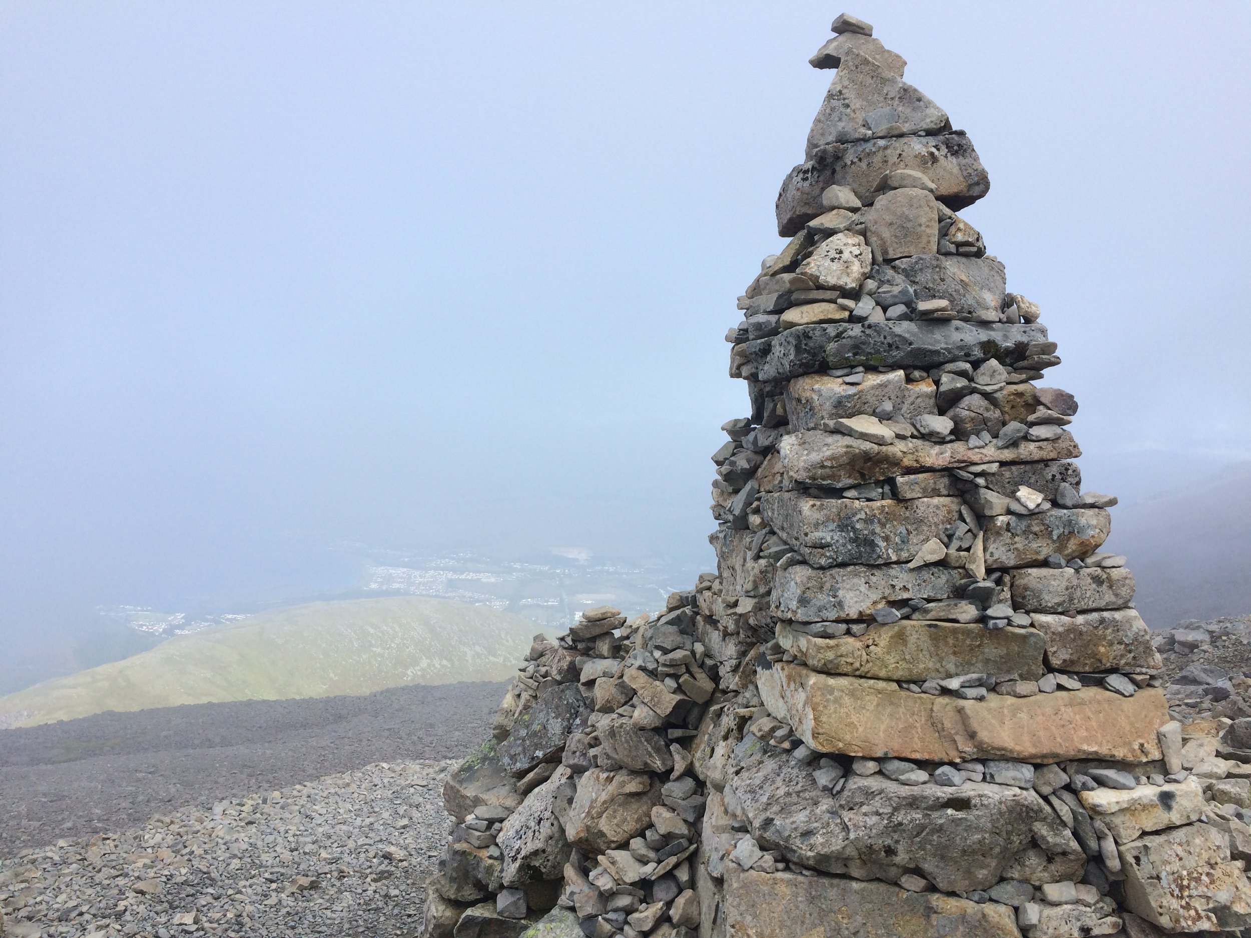 The first marker and my last photo on Ben Nevis - I got much too grumpy to care after this point...