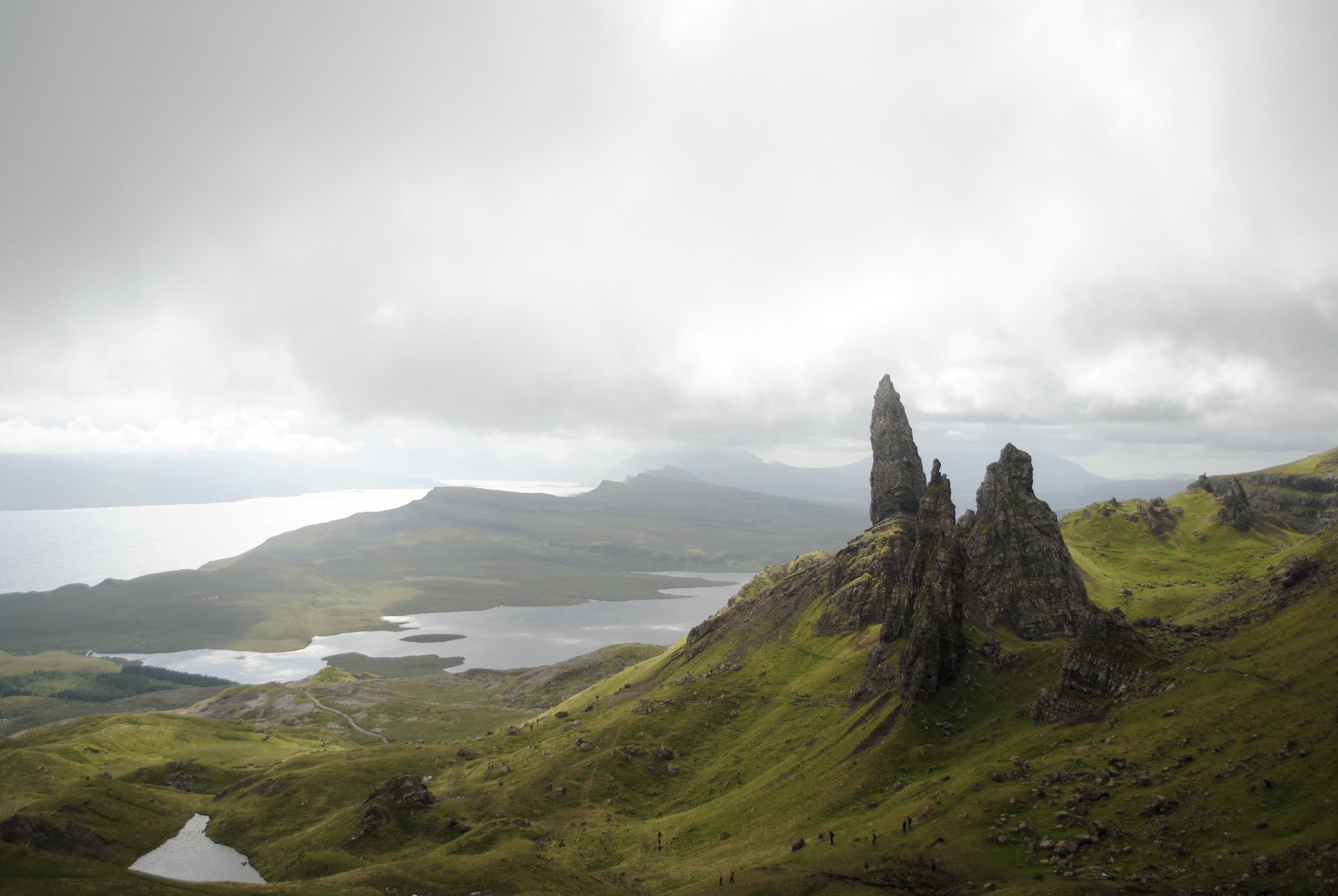 Old Man of Storr - you will get a better grasp of the sheer size and scale if you notice the ant size humans. 