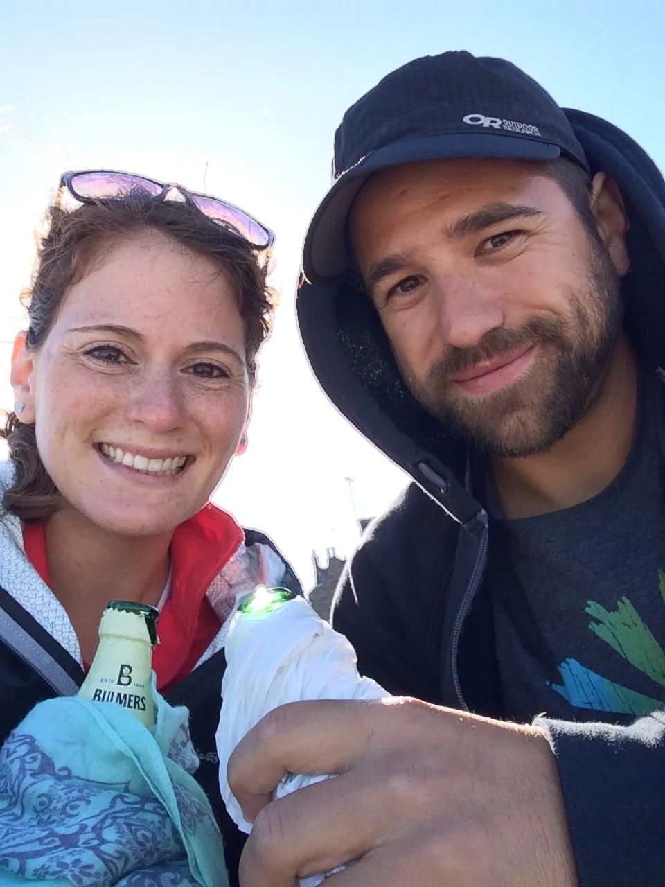 Beers on the beach after a long day on the road (oh he is so handsome!)