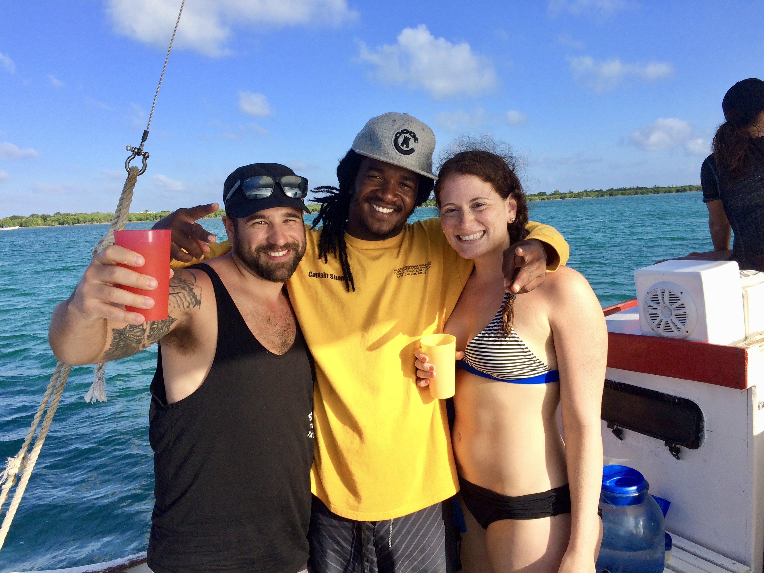 A quick photo with the Captain after partaking in a few rum punches (you can see the rum punch glow on me for sure!)