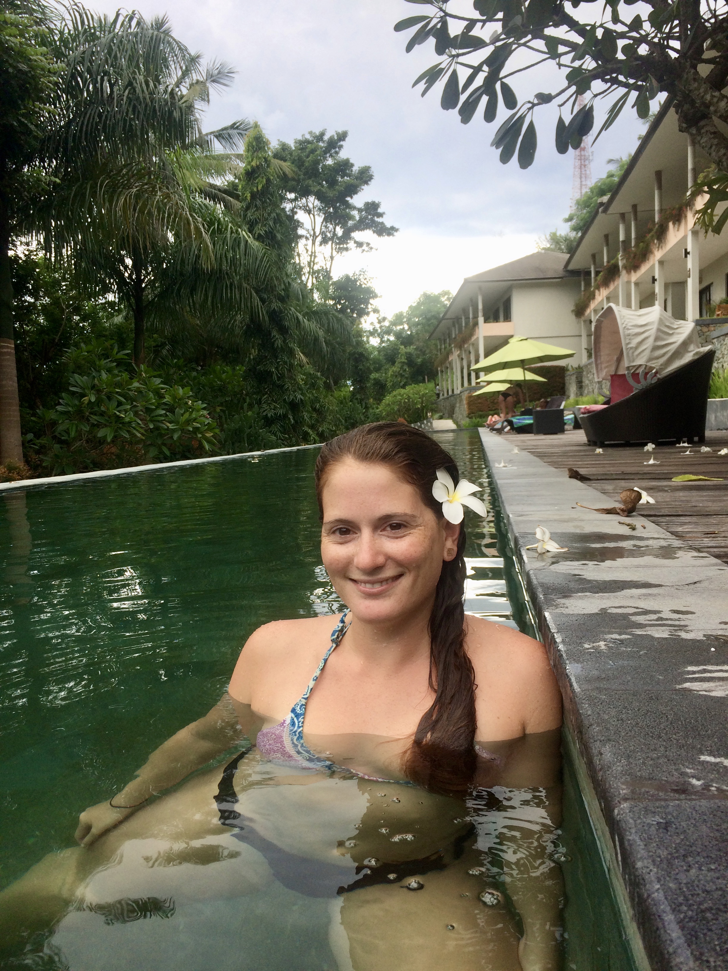 Beautiful pool right outside the door.