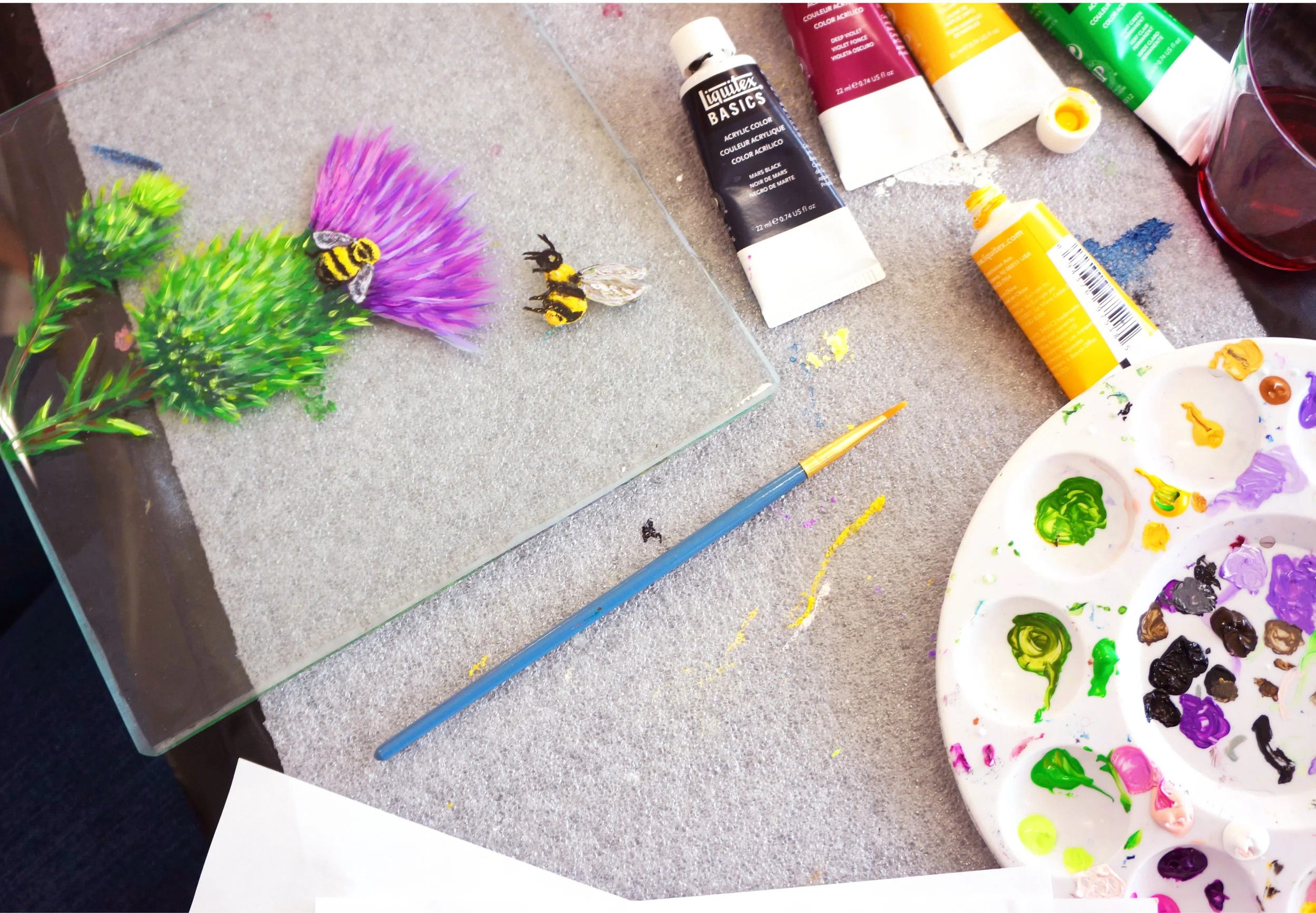 Your painting doesn't have to be realistic to be fantastic. Play with layering color and line!