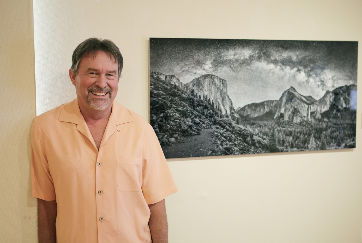 Rick Whitacre and his art, photography on metal, “While the Valley Sleeps”