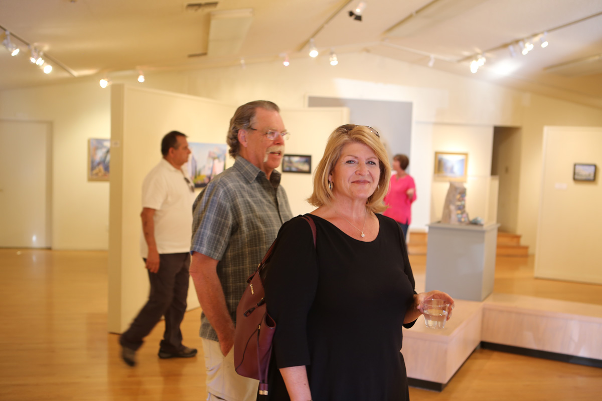 Visitors to the exhibit