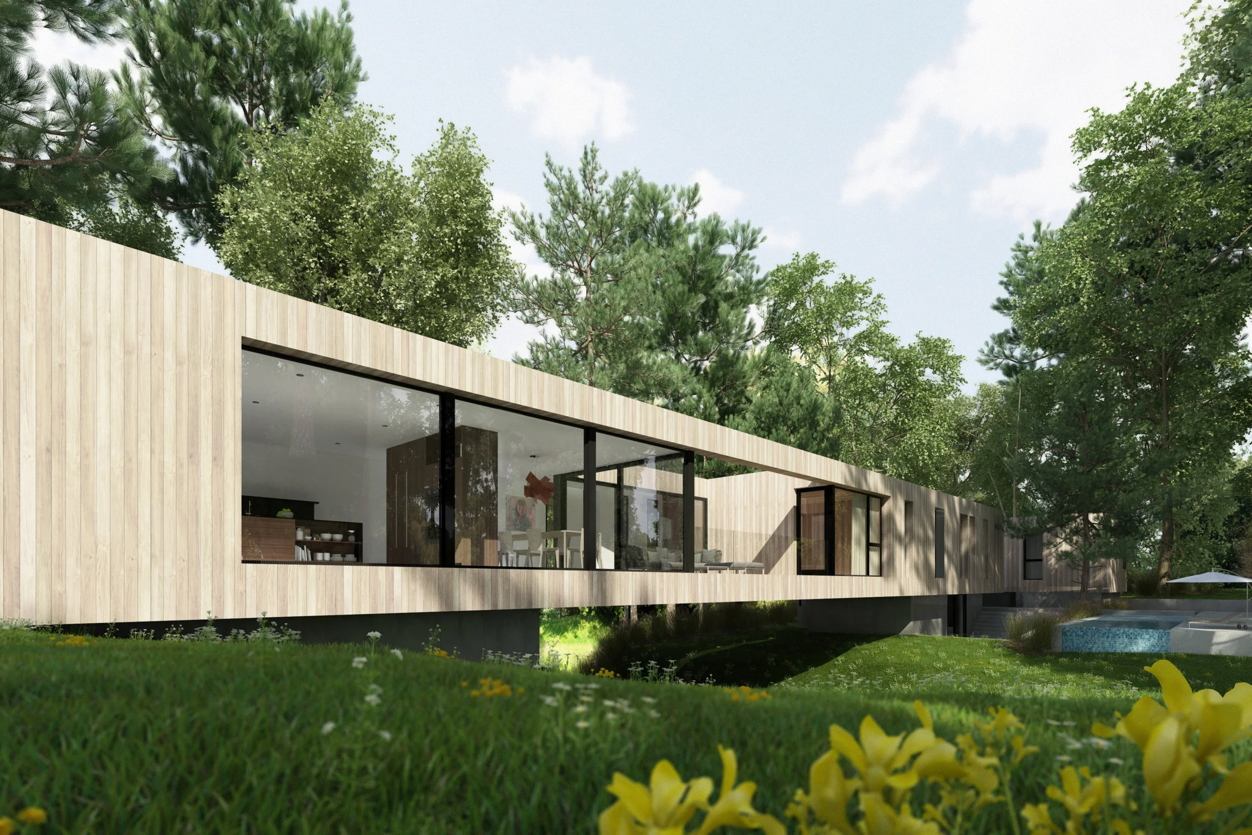 Bridge House render as it spans across the brook
