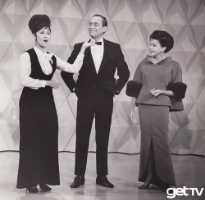 (Judy Garland beams as guest Louis Nye enjoys Chita Rivera's performance on THE JUDY GARLAND SHOW, airing Monday, April 11.)