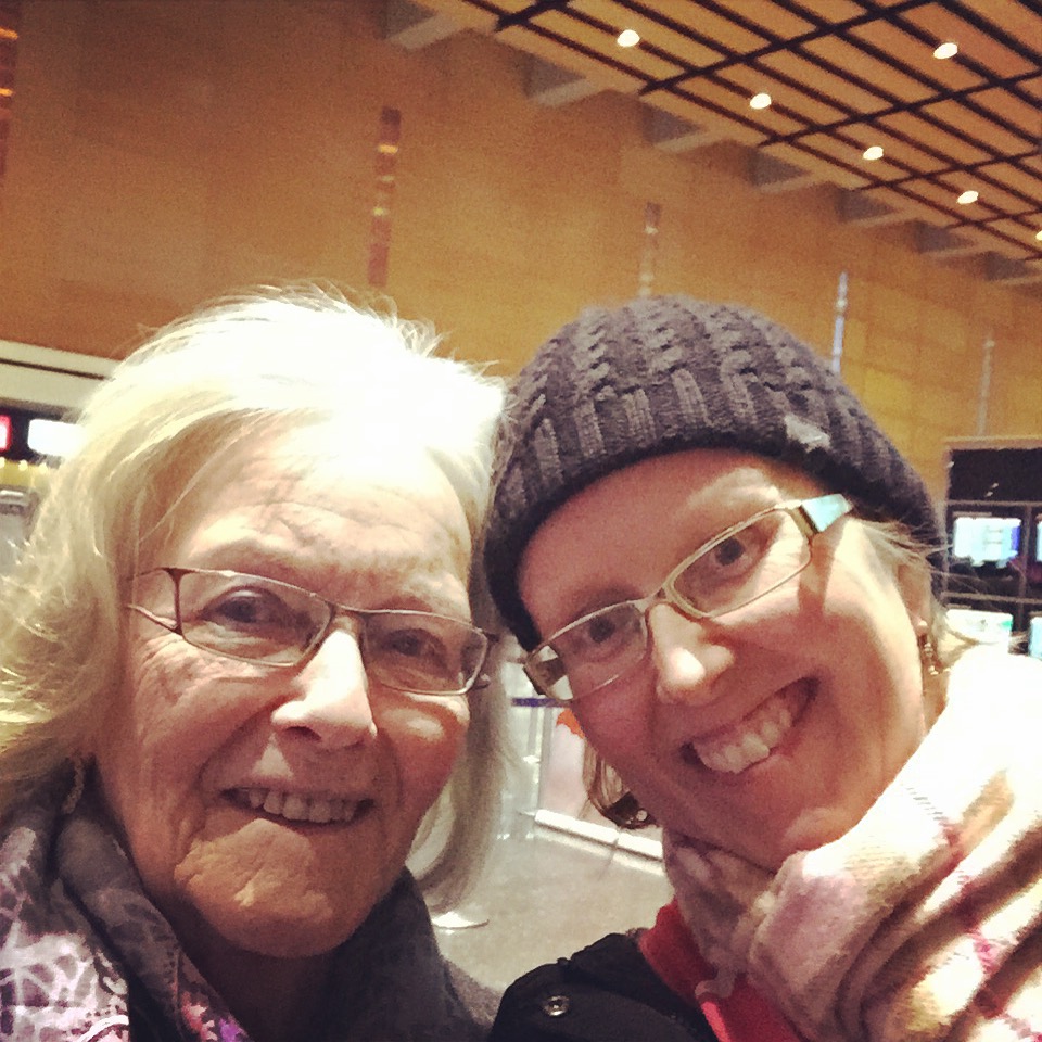 My mum and I at Logan airport January 2015 when she was leaving back to Finland after visiting us. This is the most recent picture of us together. A quick phone selfie but I will cherish it and will print it. 