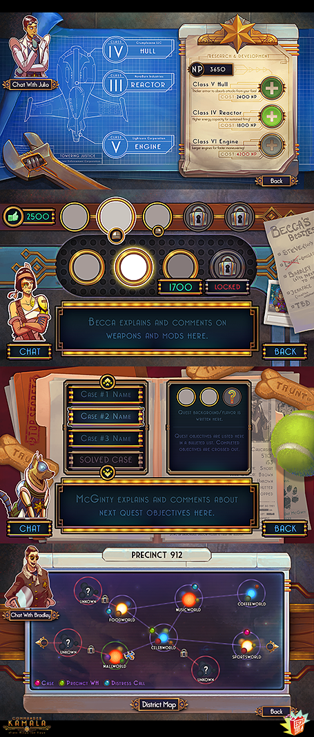Various Menu Screens