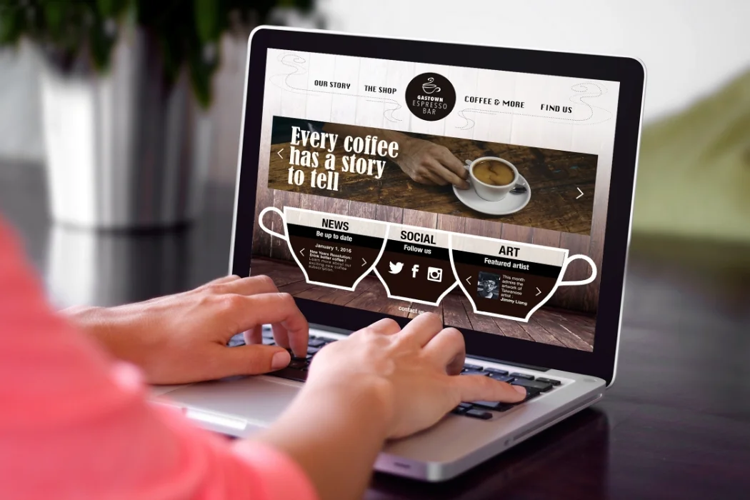 Gastown Espresso Bar website mockup