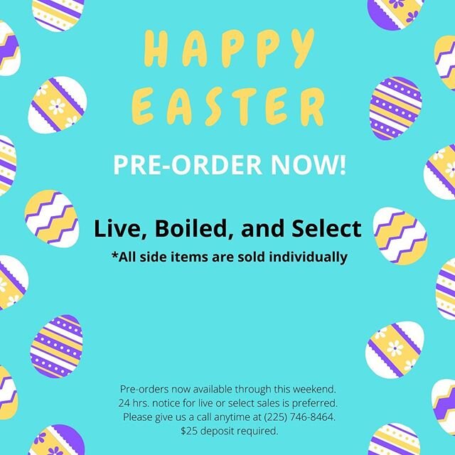 Make Easter Boil Again! It&rsquo;s that time of year and it&rsquo;s getting harder to stay socially distanced from friends and family. This year, at NeNe&rsquo;s, we are willing to split live sacks into any quantity, no matter how small, you would li