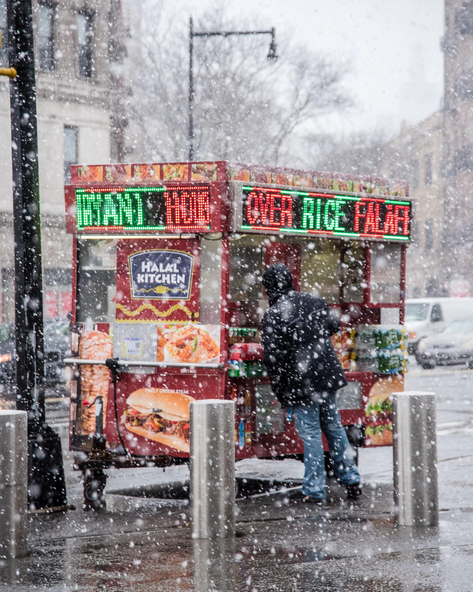 Snow over rice falafel. 2018.