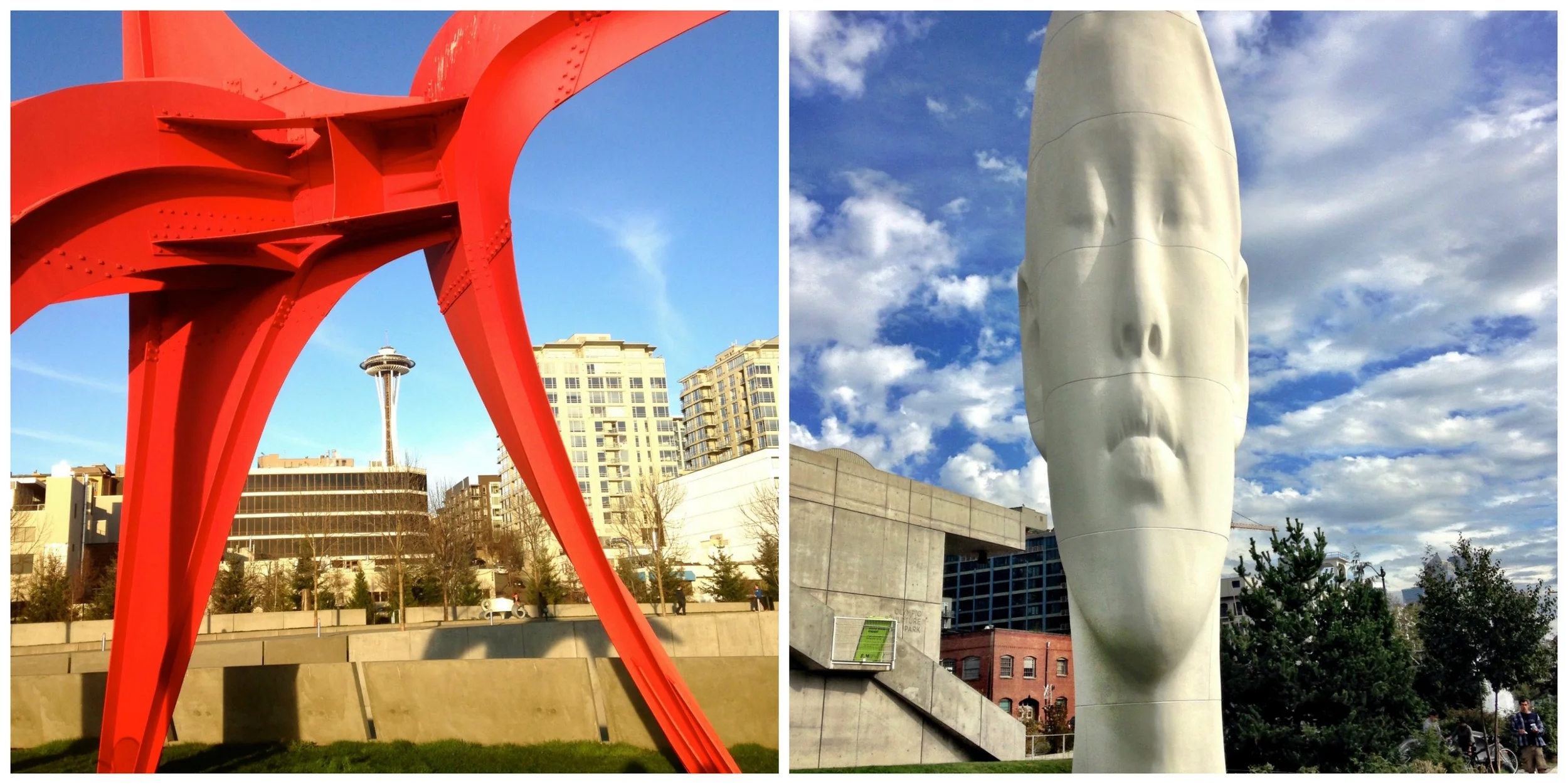 Left: Eagle by Alexander Calder. Right:&nbsp;Echo by Jaume Plensa.