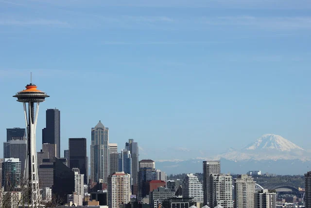 In celebration of its 50th Anniversary t he Space Needle was painted orange, the original color from the 1962 World Fair.