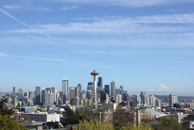 On a clear day you can see as far south as Mount Rainier. Or as Seattleites refer to it, The Mountain.