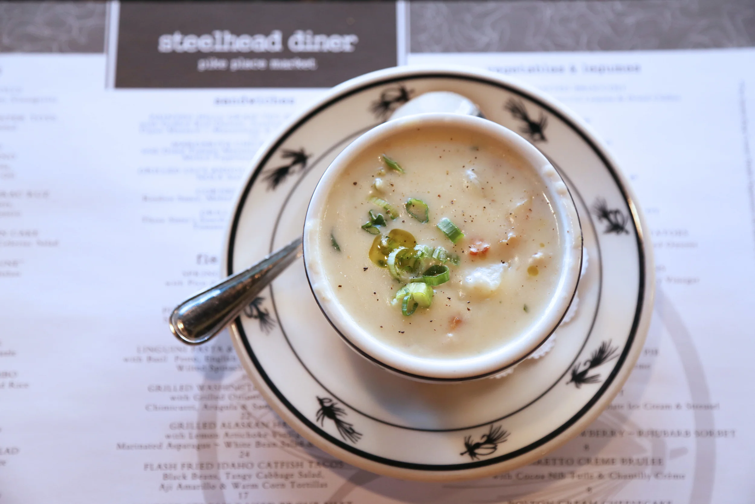 The clam chowder at Steelhead Diner is a must-try.