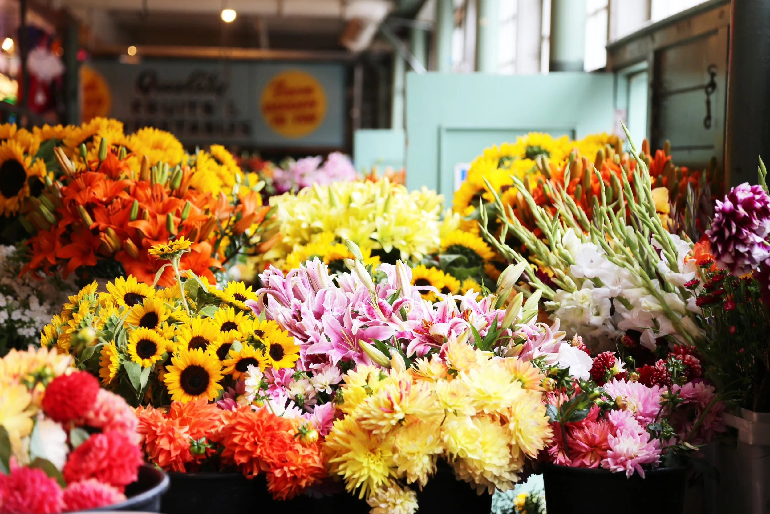 Flowers at Pike Place are a cheap, but beautiful bouquet choice!