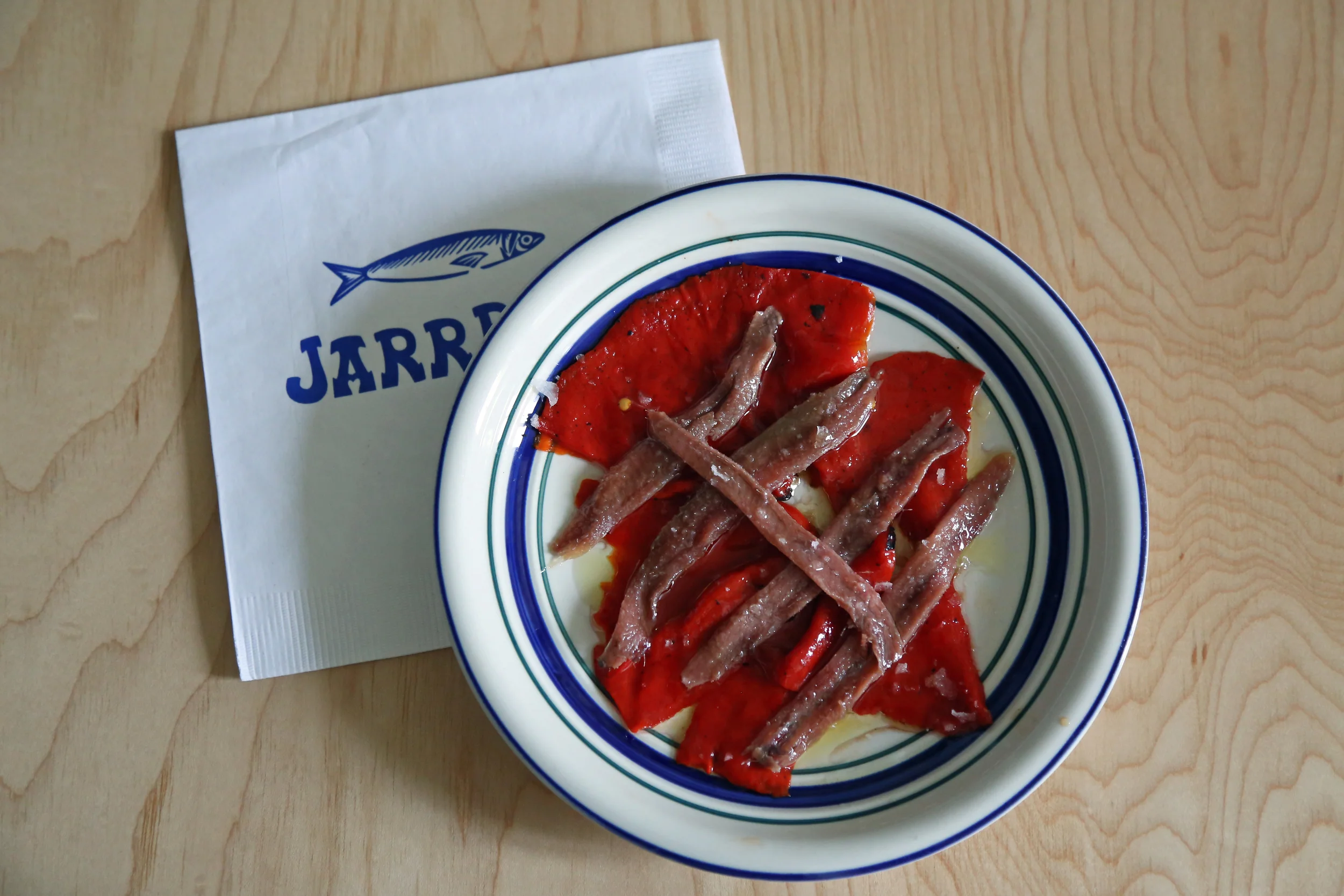 Organic piquillos with oil-cured anchovies