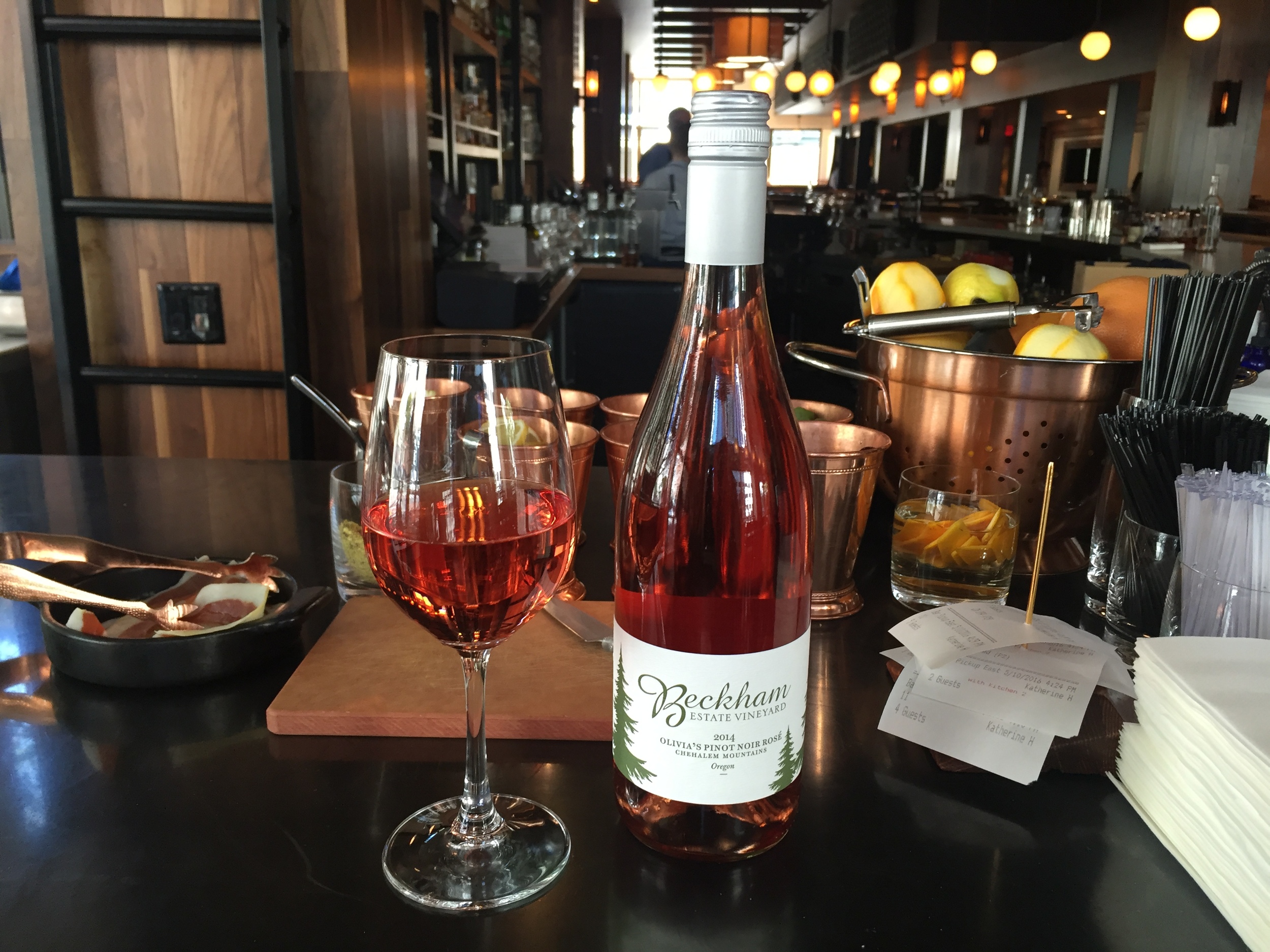 Picture by Amy L. Dickson: Beckham Estate Vineyards 2014 Oregon rosé made from pinot noir; $12/glass at Heartwood Provisions.