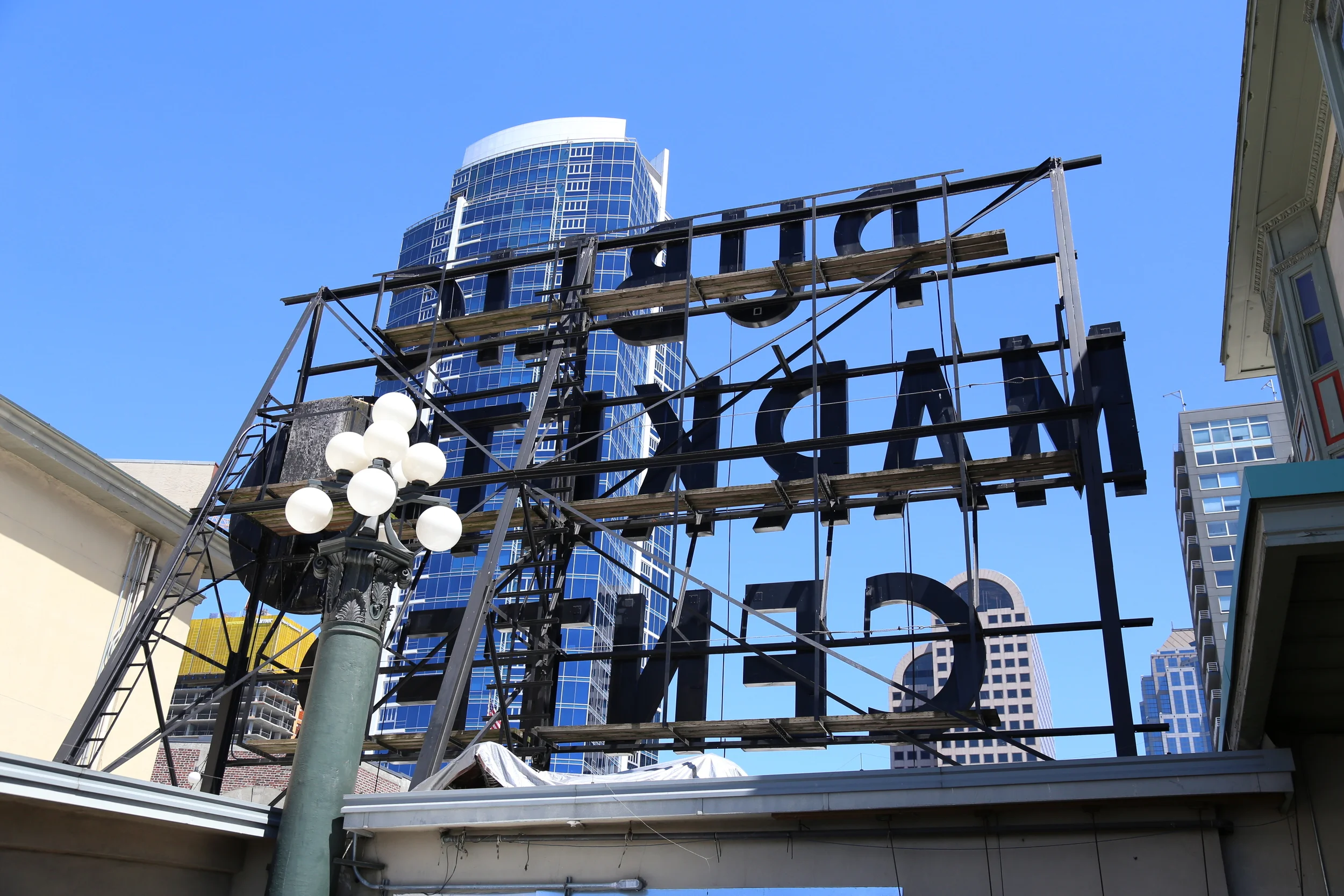 The literal backside of the famous Public Market sign.