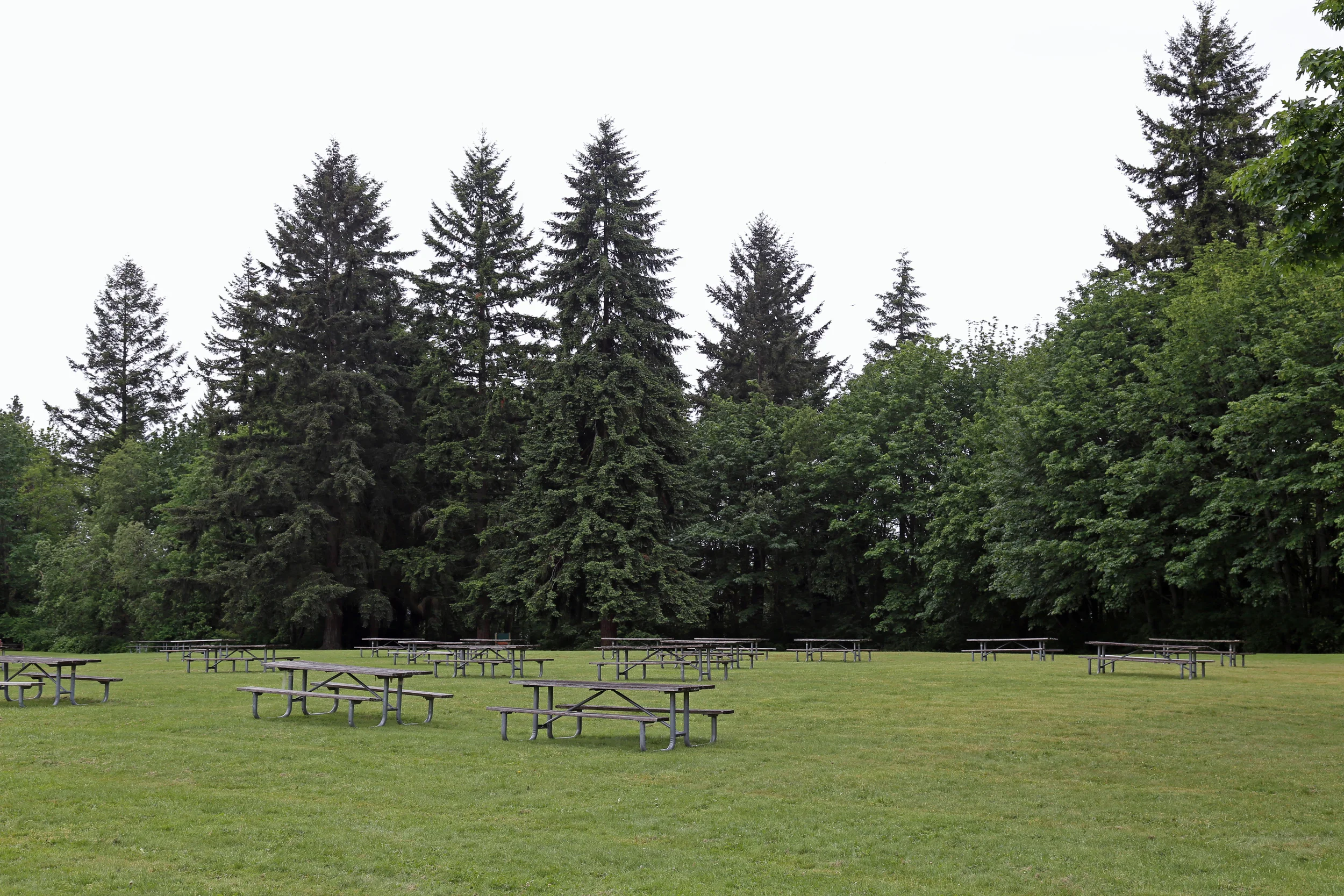 Picnic tables line the grounds.