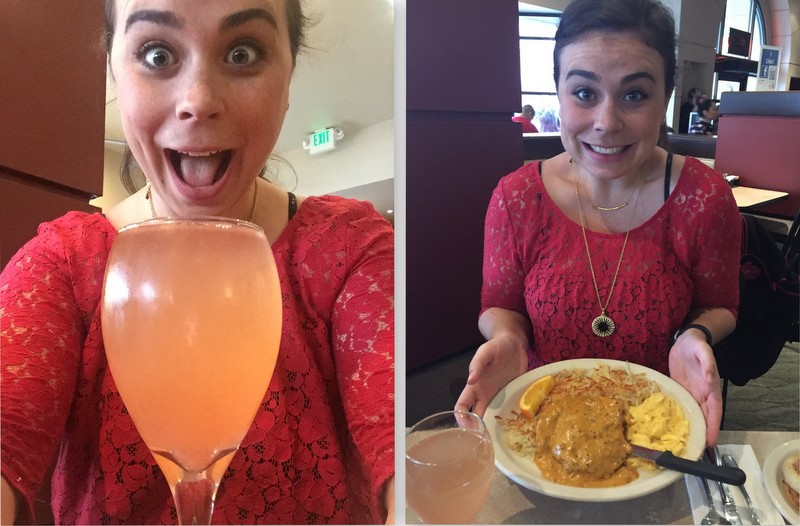 The rose mimosa and chorizo gravy at CJ's