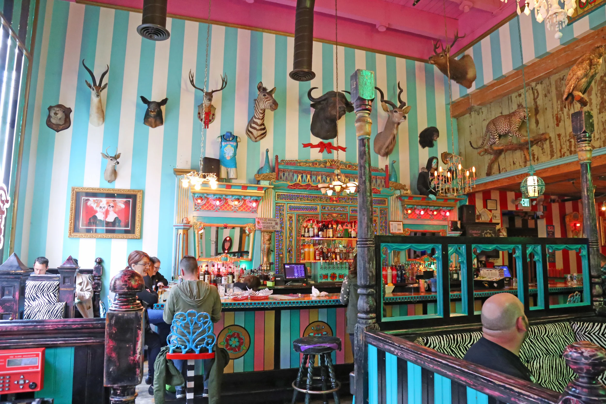 The Unicorn's decorations are only outshone by their crazy cocktails.