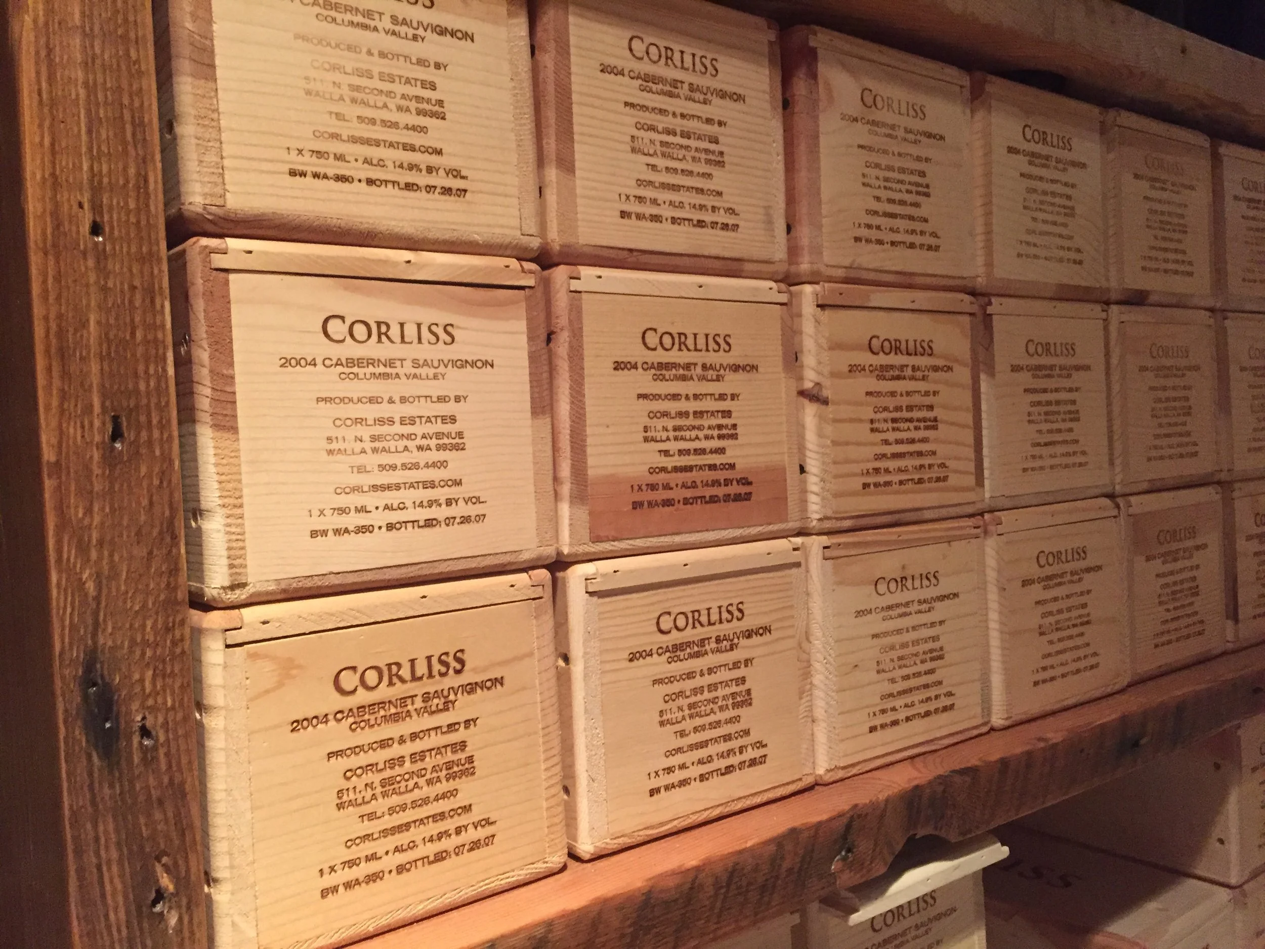 Corliss Estates keeps its back library down in its own wine cave cellar below the facility.
