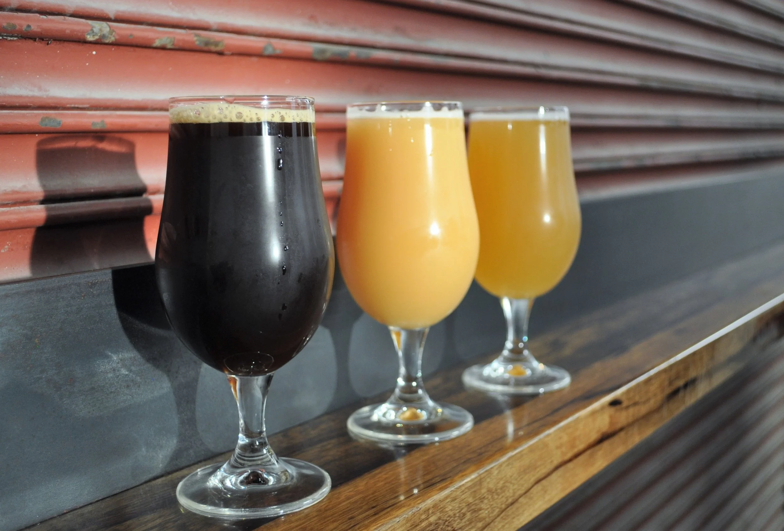 That middle one might look like OJ, but it's was actually a juicy Double IPA