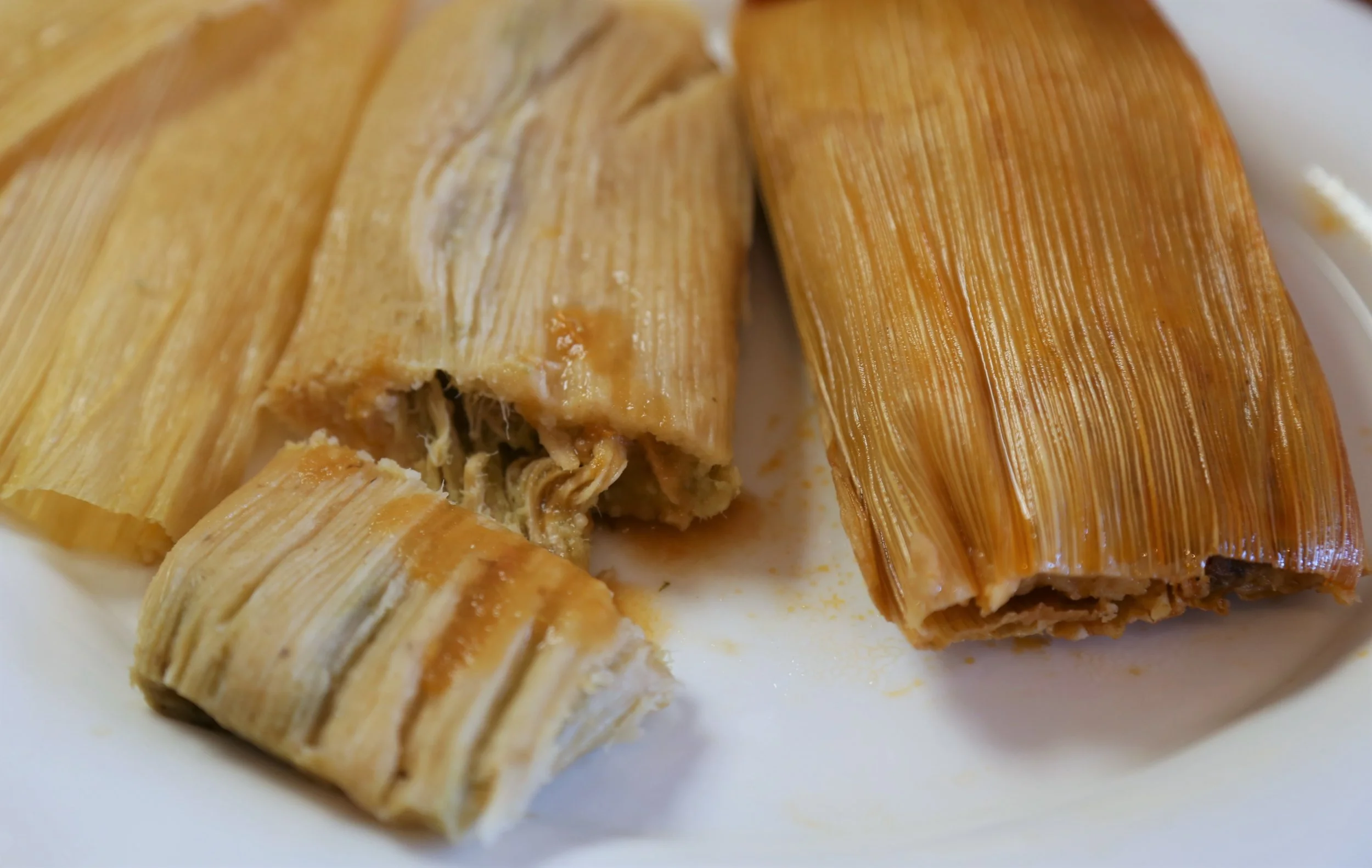 Pork and chicken tamales at Cafetal Quilombo