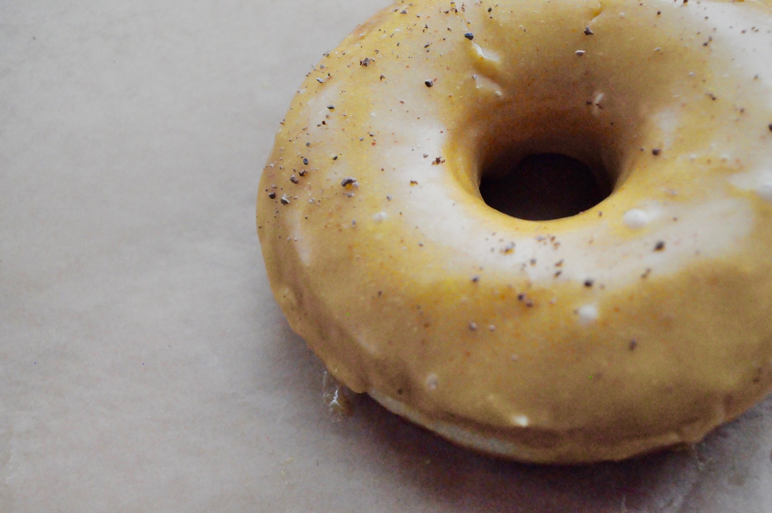 Passionfruit and Cacao Nibs donut. Yum.