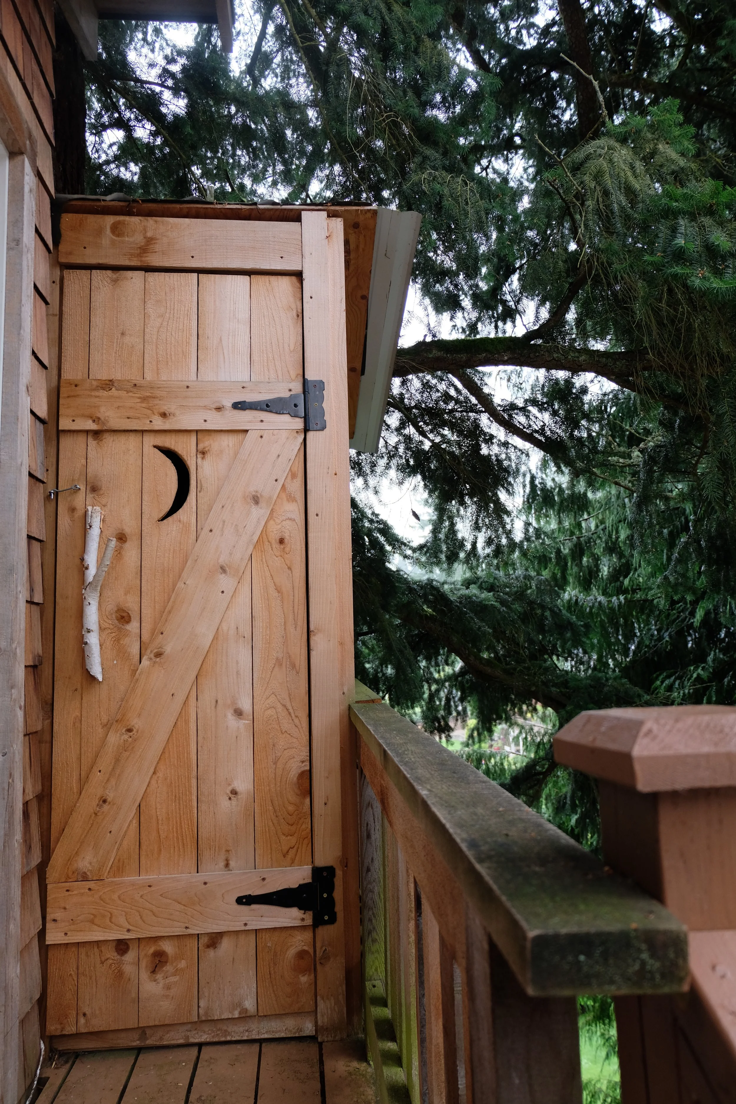 Our cute compost toilet. There is a full bathroom in the main house, but if you need to tinkle in the night this one works well!&nbsp;