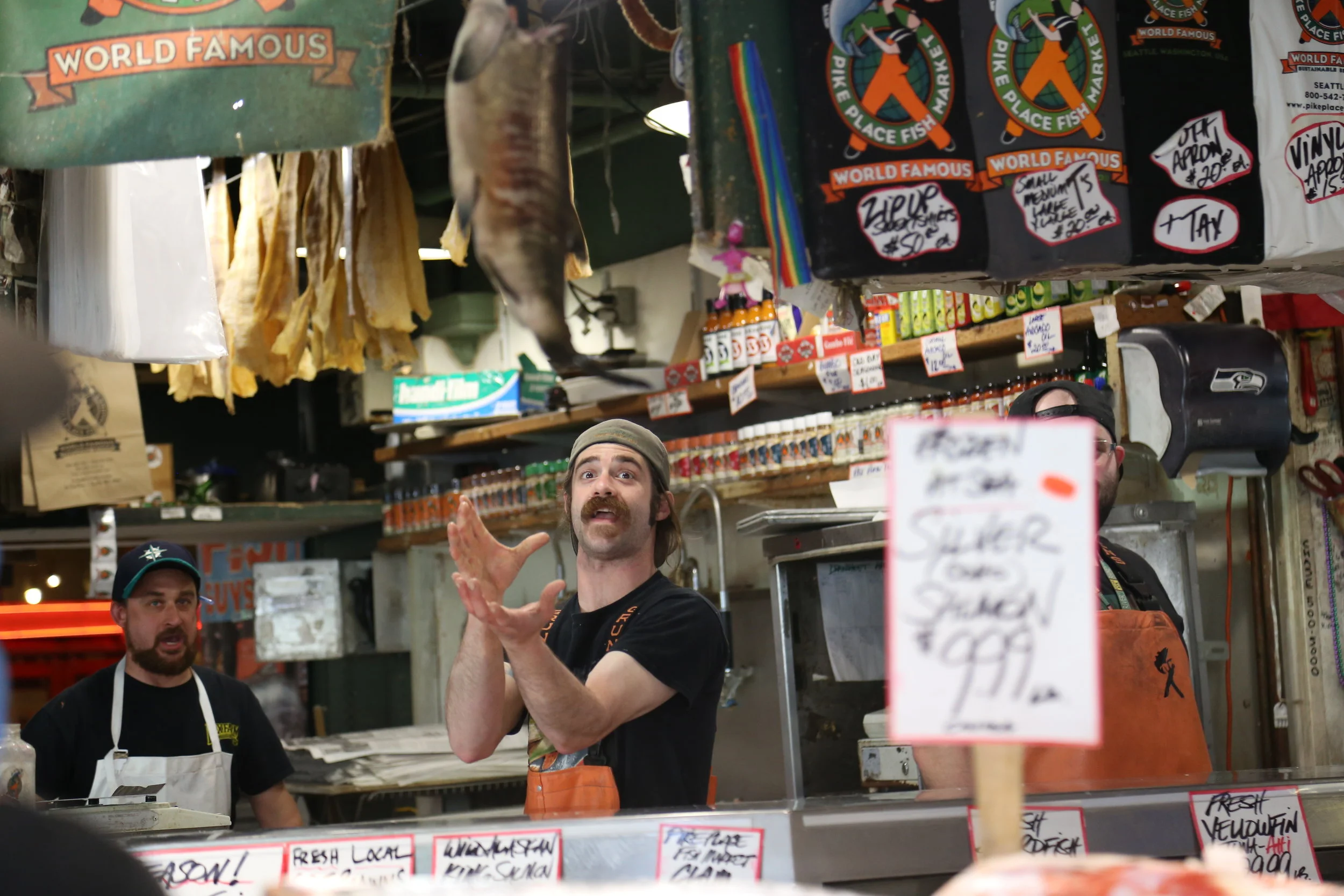Fish tossing at Pike Place Fish