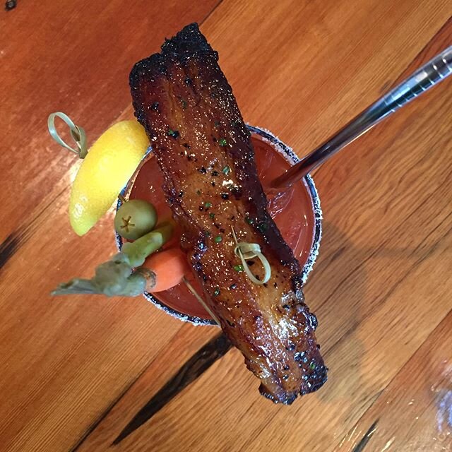 Monday back at work after a long holiday weekend so we&rsquo;re just gonna post this bloody with a side of pork belly from @brimmerandheeltap to remind us how good life was just 24 hours ago.