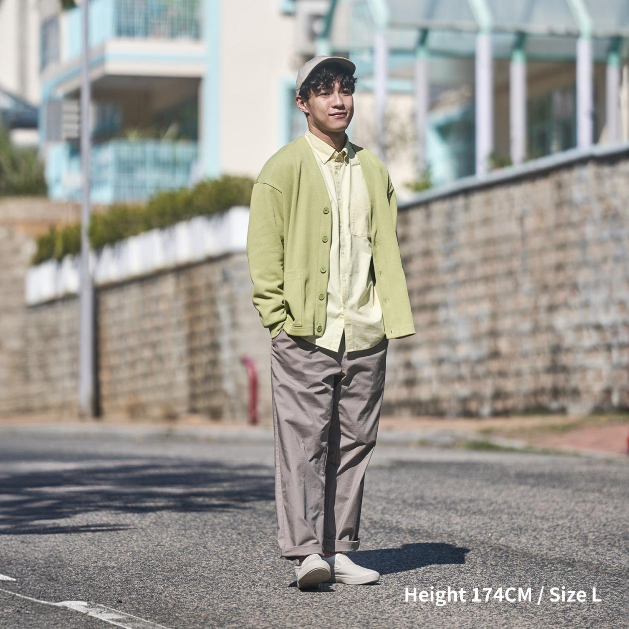 Photo by MUJI Hong Kong and Macao on March 09, 2024. May be an image of 1 person, duffle coat, overcoat, parka, top, street and text that says 'Height 174CM_ Size'..jpg